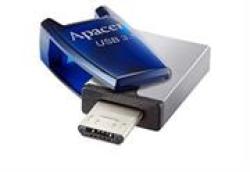 Apacer AH179 AP32GAH179U-1 32GB USB 3.1 Mobile Flash Drive Otg - Blue Dual Interface Of Micro USB & USB 3.1 Gen 1 Type-a Transmission