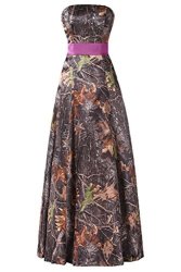 Long Xcici Strapless Prom Party Dress Camo Evening Party Bridsmaid Gown Grape US22W
