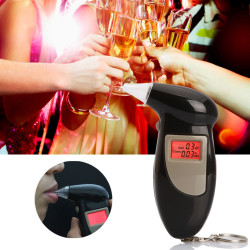 Lcd Digital Alcohol Tester Breathalyzer Black
