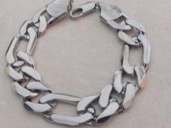 6.5mm Wide High Class Silver Electroplated Bracelet Chain Import