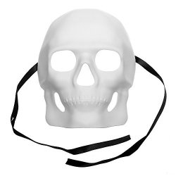 Skull Ilovemasks Halloween Venetian Masquerade Full Face Mask - White