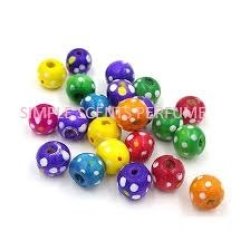 6MM Mix Spotted Wooden Beads +- 50 Pcs