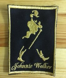 Biker Gold Johhnie Walker Badge Patch