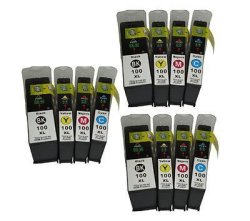Inktoner 12 Pack 3BK 3C 3M 3Y Compatible Lexmark 100XL Ink Cartridge For Lexmark All-in-one Machines Genesis S815 Genesis S816 Interact S605 Impact S301 Impact S305 Interpret