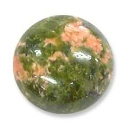 Unakite - Green With Mottled Red Round Cabochon - 1.71cts