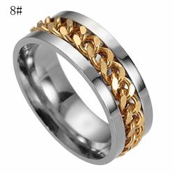 Haoricu Men's Titanium Steel Chain Rotation Ring Cross Border Jewelry Ring Set For Best Friends Promise