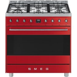 Smeg C9MARSSA9 90cm Symphony Gas Electric Cooker in Red