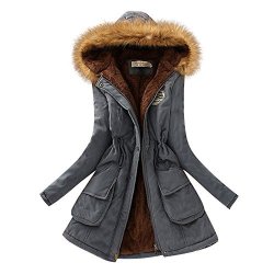 Aro Lora Women's Winter Warm Faux Fur Hooded Cotton-padded Coat Parka Long Jacket Us 2 Denim Blue