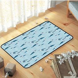 Throw Rug For New Home Easy Care Modern Rugs Striped Turtles And Blue Stripes Abstract Art Print Aquatic Theme Caretta Ocean Animals Pattern
