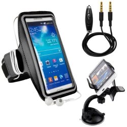 Sumaclife Sports Exercise Armband For Nokia Lumia Smartphones Icon 930 635 630 620 And More. And Auxiliary Cable And Windshield Car Mount