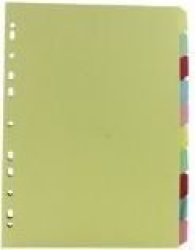 Pastel Board Index Dividers 10 Division Assorted