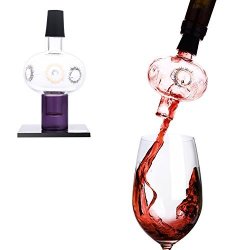 Wine Lovinpro Aerator Pourer Premium Glass Bottle-top Aerating Pourer And Decanter Spout Includes Dry Stand Gold Pattern