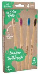 Adult Bamboo Toothbrushes - 4 Pack