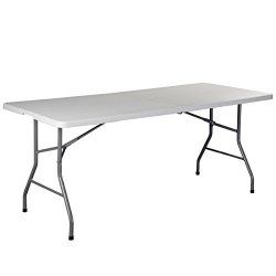 Multipurpose Durable Nylon Adjustable 6' Folding Table Portable Plastic Indoor Outdoor Camp Party Dining Picnic Tables Family Reunions Barbecues