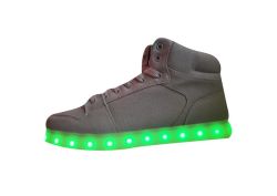 Cool Hi-top LED Light Shoes-grey