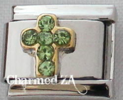 Italian Charms - Cross Birthstone August Fits Nomination
