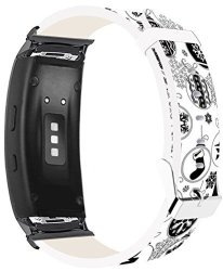 Galaxy Gear FIT2 Pro Bands Leather Replacement Strap For Samsung Galaxy Gear Fit 2 FIT2 Pro Straps Black Connectors + Christmas Printing Theme Design Stocking Snowflake