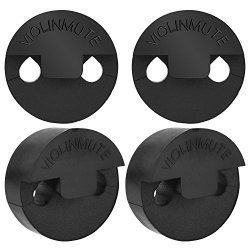 Shappy Pack Of 4 Round Rubber Violin Mute Practice Mute For Violin And Small Viola Black