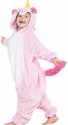 Winter Fall Girls Boys Kids Plush One Piece Pink Skyhorse Home Dress Hoodies Pink 115 130 HEIGHT:47"-51"