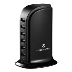Volkano Audio & Video Volkano Peak Series Black 6 Port USB Charger