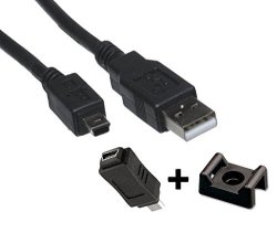 Compatible For Motorola Defy MB525-6FT MINI B Cable+micro M To MINI B 5-PIN F Adapter