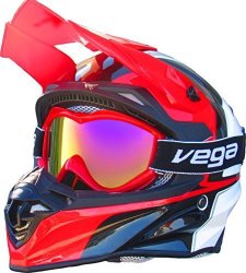 Vega Helmets Dirt Bike Goggles With Optically Correct Lens Scratch Resistant Motocross Goggles For Mx Off Road Atv Quad Enduro Moto Sports Riding Gear