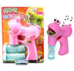 Musical Light Frog Bubble Gun - Pink