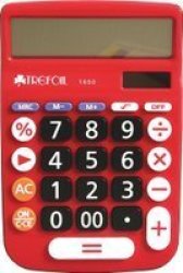 12 Digit Desktop Calculator With Large Buttons Red