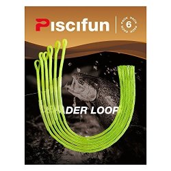 Piscifun 6-PACK Braided Leader Loop Connector For Fly Line - 20LB Yellow 6 Pack