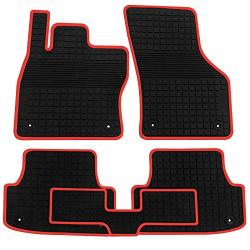 Deals On Biosp Car Floor Mats For Audi A3 2015 2016 2017 2018 2019 Front And Rear Heavy Duty Rubber Liner Set Black Red Vehicle Carpet Custom Fit All Weather Guard Odorless
