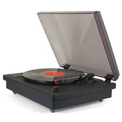 Tyler TTT603-BK Vinyl Black Record Player Stereo System With Built-in