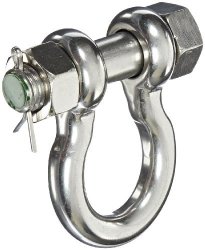 Indusco 75101021 Stainless Steel 316 Bolt And Nut Anchor Shackle 3000 Lbs Working Load Limit 1 2" Size