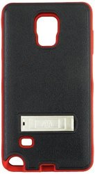 Mybat Samsung Galaxy Note 4 Verge Hybrid Protector Cover With Stand - Retail Packaging - Black red