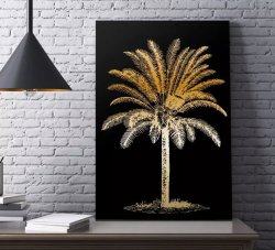 Palm Gold Tree Canvas Pictures For Dining Room
