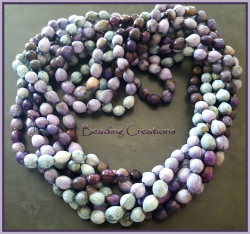 African Zulu Teething Beads - Dyed - Sold Per Strand - Lilacs & Purples
