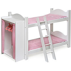 Badger Basket Doll Bunk Beds With Ladder And Storage Armoire