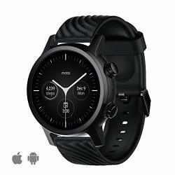 MOTO 360 3RD Gen 2020 - Wear Os By Google - The Luxury Stainless Steel Smartwatch With Included Genuine Leather And High-impact Sports Bands - Phantom Black