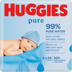 Huggies Baby Wipes Pure 3 X 4 X 56'S