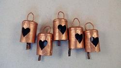Rightway Copper Bells 5 Pcs Guardian Angel Bells With Heart Cutouts 2 1 4 Inch Recycled Iron Metal Brass Bells Weddings Craft Projects Make Wind Chimes