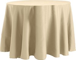 108 Inch Round Tablecloth Flame Retardant Basic Polyester Ivory