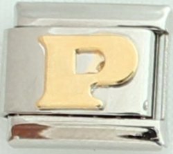 Italian Charm - Gold Plated Letter P
