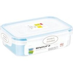 - Rectangular Food Storage Container Rectangular With Dividers - 670ML