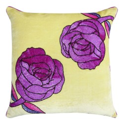 Decorative Purple Flower Sequince Cushion Cover Velvet Pillowcase -choose Size Sas-85a