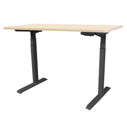 Tekdesk V2.0 Standing Desk - Electronic Height Adjustable Black Frame - Natural Birch Top + Black Frame