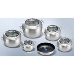 Kenwood 11 Piece Stainless Steel & Glass Cookware Pot Set