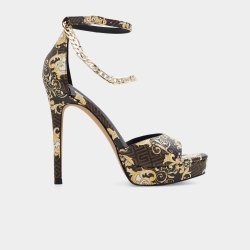 Women&apos S Black & Gold Dress Shoes