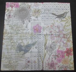 The Velvet Attic - Beautiful Imported Paper Napkin Serviette Small - Colonial Botanical