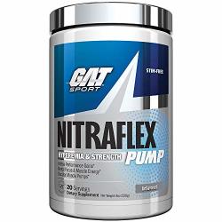 Gat Sport Nitraflex Pump Hyperemia & Strength Intense Performance Gains Mental Focus & Muscle Energy Vascular Muscle Pumps 20 Serving Unflavored