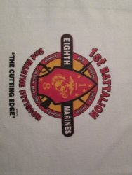 Jtk Americana Inc 1ST Battalion 8TH MARINES 2ND Marine Division Y The Cutting Edge Unit & Campaigns Rally Towel 16" X 26" Design On One Side