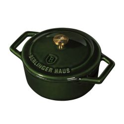 10CM Enamel Coating Oven Safe MINI Pot With Lid - Emerald
